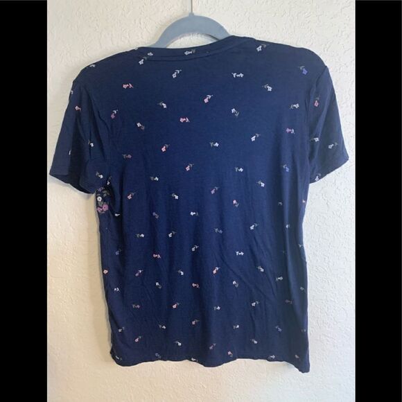 Lucky Brand navy Floral print t-shirt size S - Picture 2 of 4